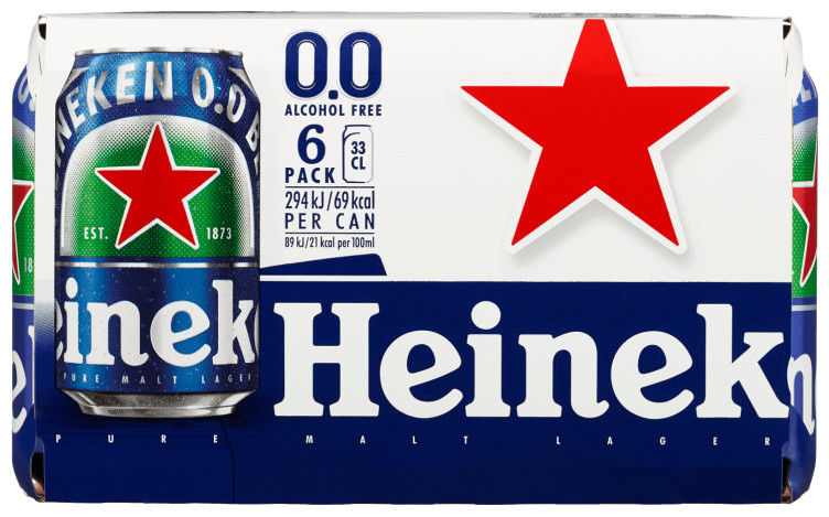 Heineken 0,0% 0,33lx6 boks
