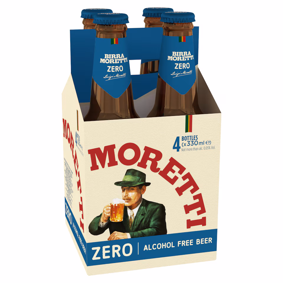 Birra Moretti Zero Alcohol Free Beer 4 x 330ml