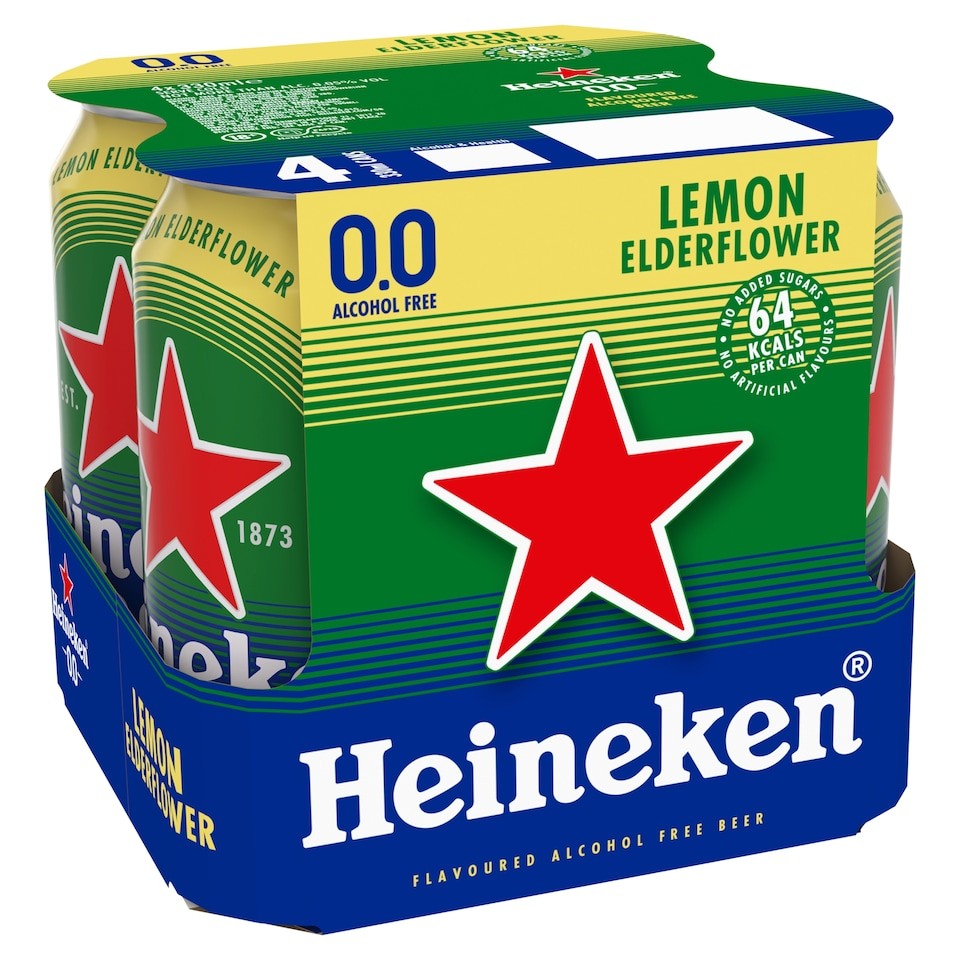 Heineken Alcohol Free Beer Lemon Elderflower 4x330ml