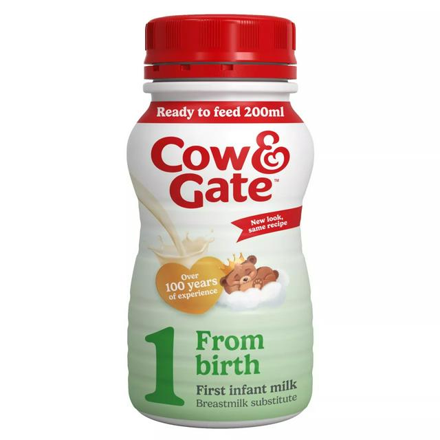 Cow & Gate 1 First Infant Baby Milk Formula Liquid From Birth Ready To Feed 200ml