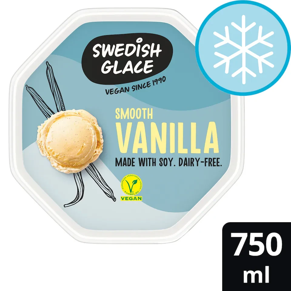 Swedish Glace Vanilla Non Dairy Vegan Ice Cream Tub 750ml