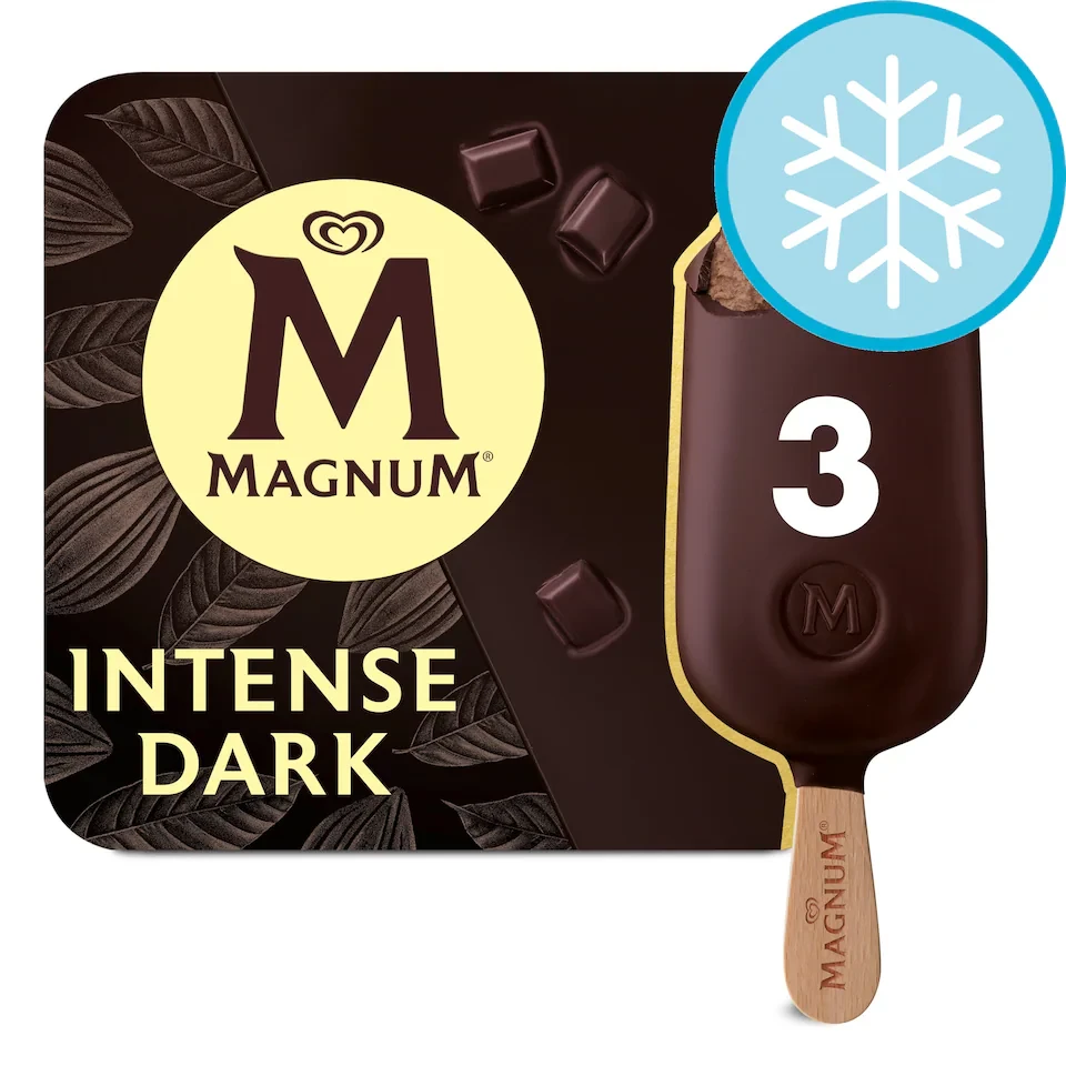 MAGNUM INTENSE DARK CHOCOLATE ICE CREAM STICKS 3 X100ML