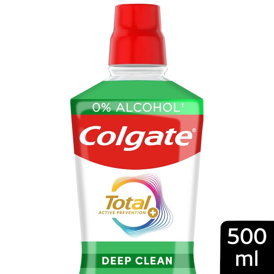 Colgate Total Active Prevention+ Deep Clean Spearmint Mouthwash 500ml