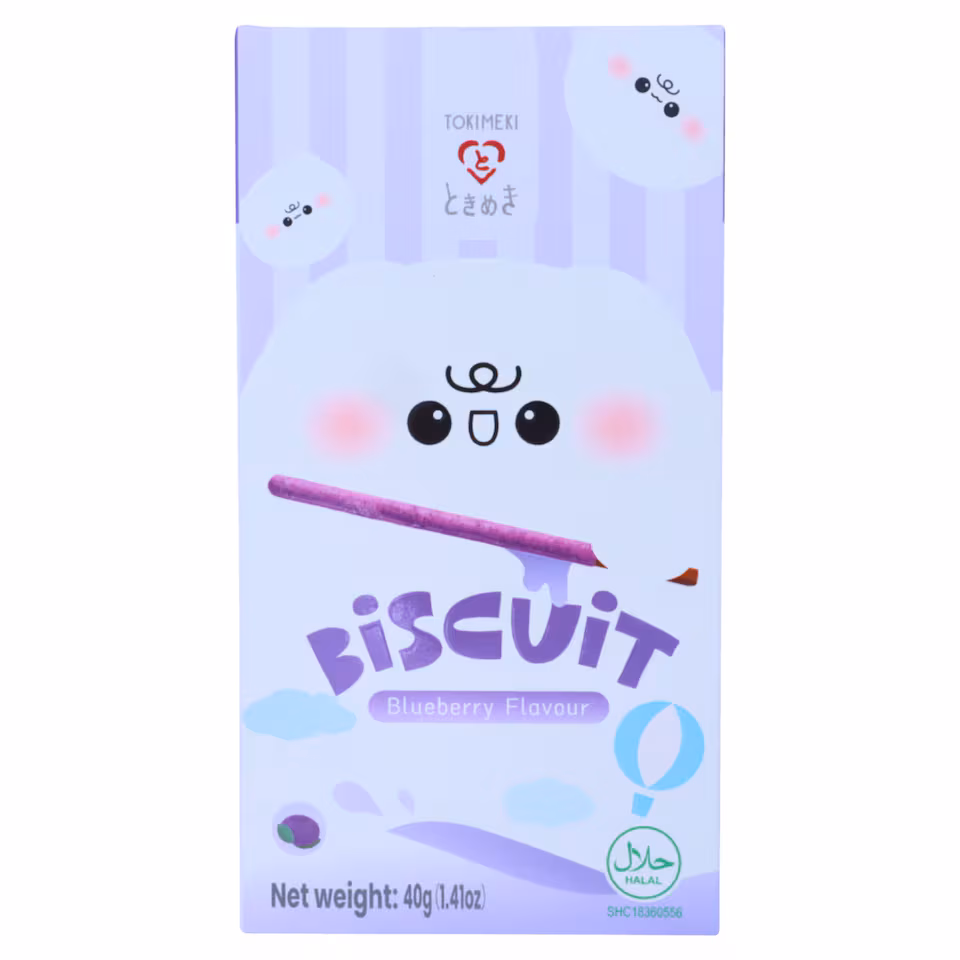 Tokimeki Biscuit Stick Blueberry Chocolate Flavour 40g