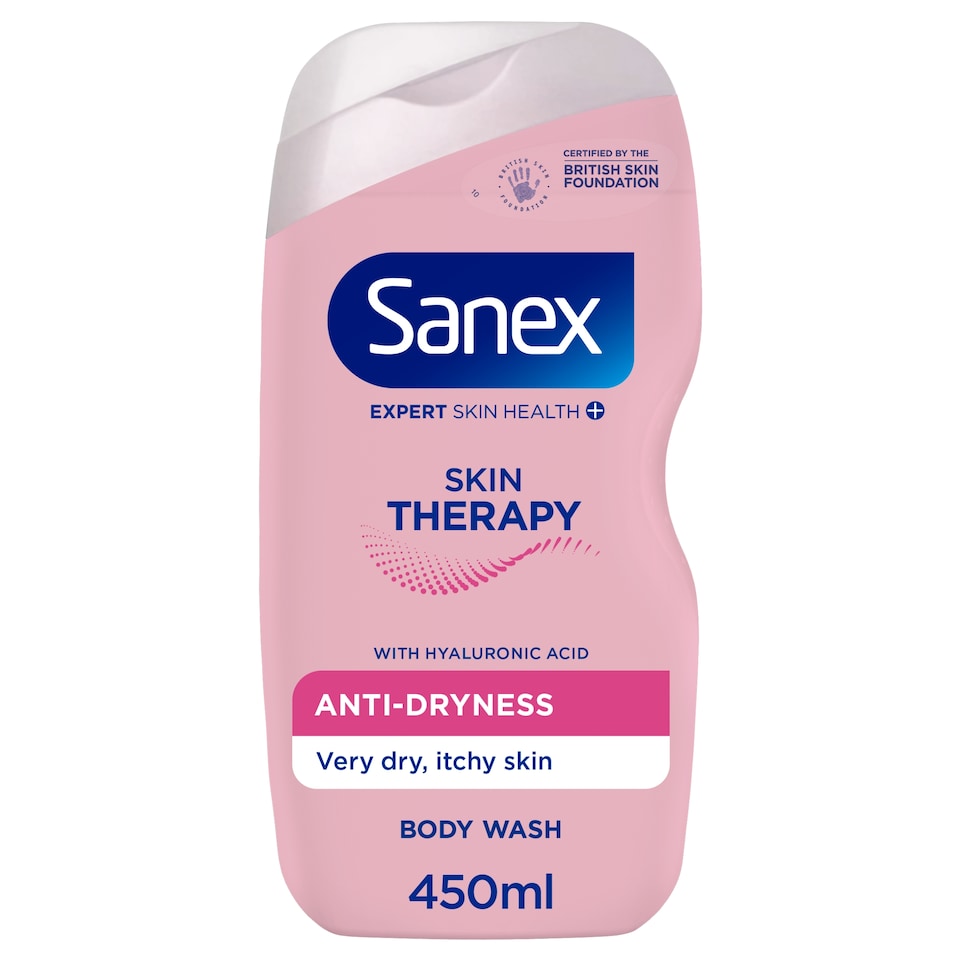 Sanex Expert Skin Health+ Skin Therapy Anti Dryness Shower Gel Body Wash 450ml