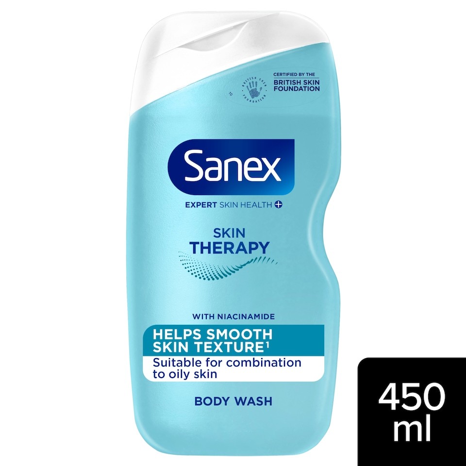 Sanex Expert Skin Health + Skin Therapy Smooth Skin Texture Shower Gel Body Wash 450ml