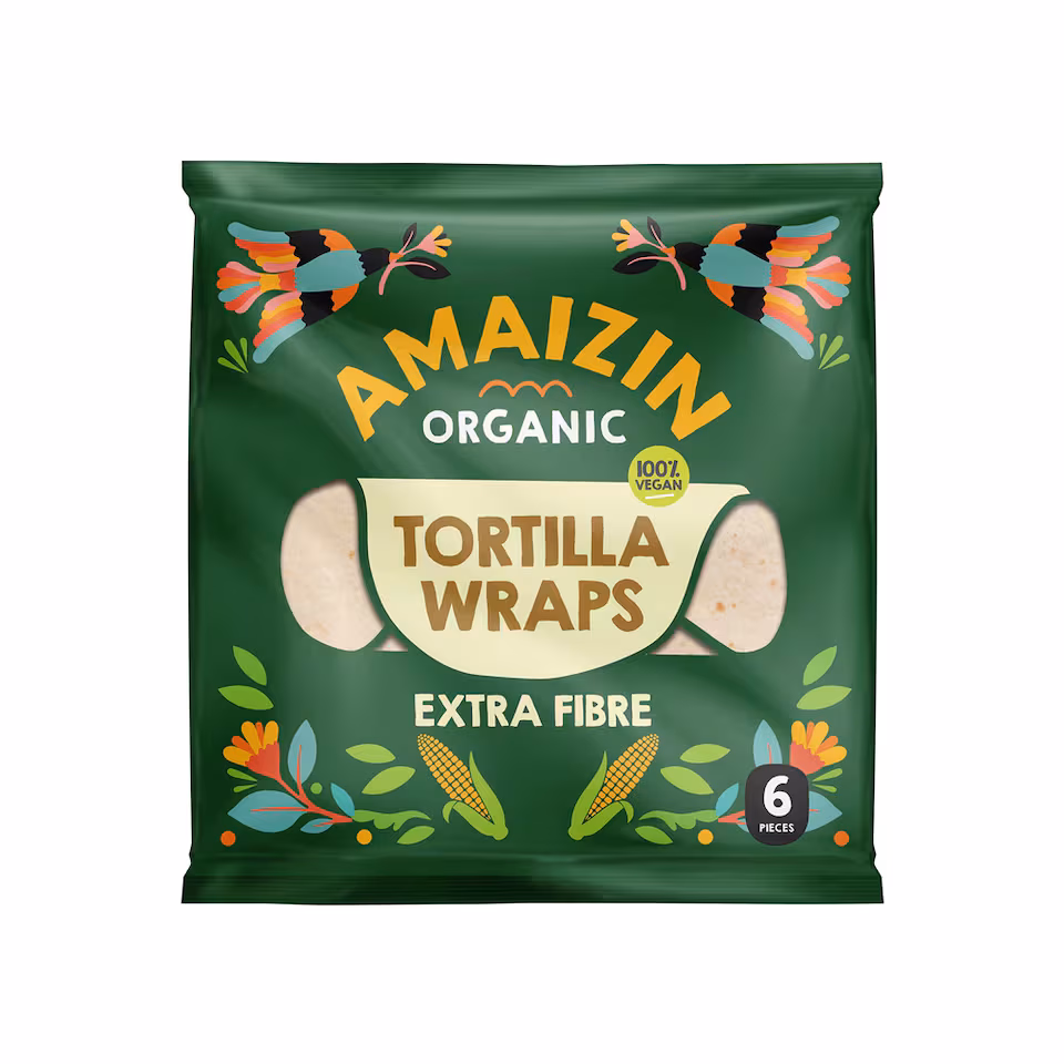 Organic Extra Fibre Tortilla Wraps 240g (Amaizin)
