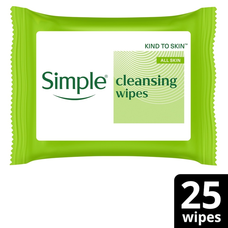 Simple Biodegradable Cleansing Wipes 25Pack