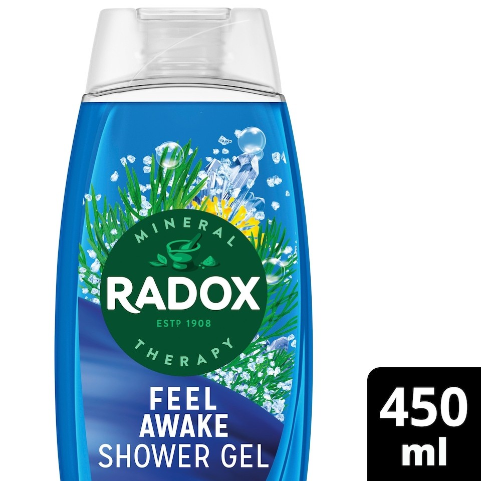 Radox Sea Minerals Feel Awake 2-in-1 Shower Gel Body Wash Shampoo 450ml