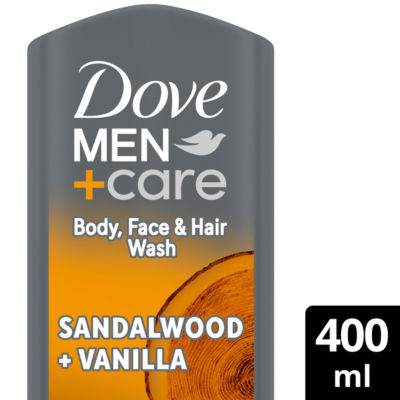 Dove Men+Care Sandalwood + Vanilla 3-in-1 Hair, Face and Body Wash 400 ml