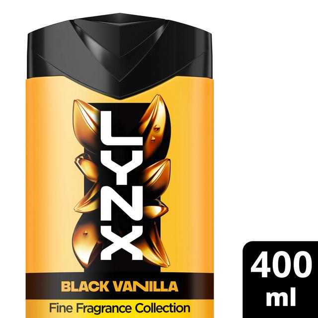 Lynx Black Vanilla Fine Fragrance Shower Gel Body Wash for Men 400ml