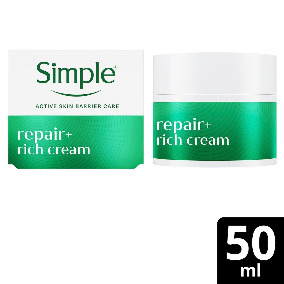 Simple Repair+ Rich Face Cream Moisturiser 50ml