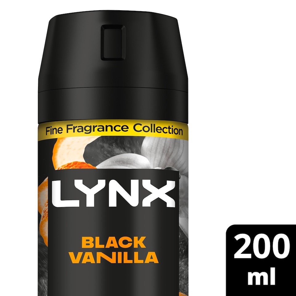 Lynx Black Vanilla 72h Fine Fragrance Premium Deodorant Bodyspray for Men 200ml