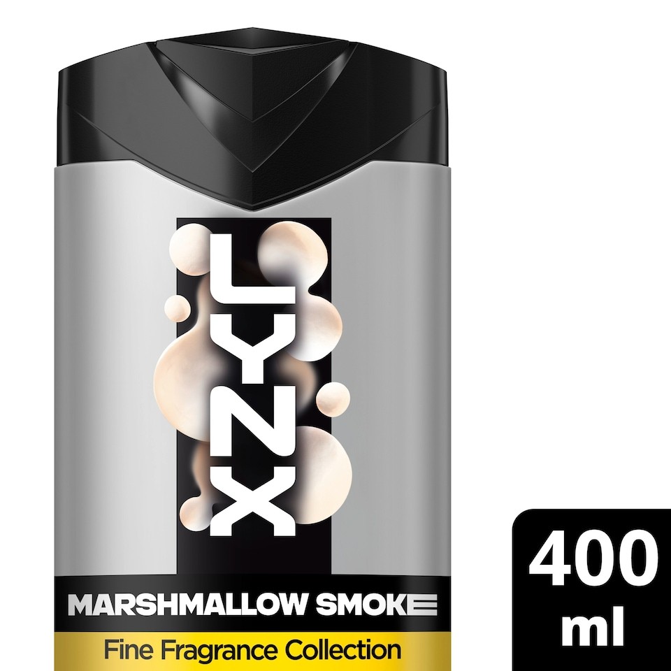 Lynx Fine Fragrance Marshmallow Smoke Premium Shower Gel Body Wash for Men 400ml