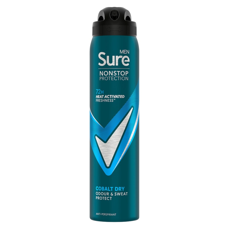Sure Men Non Stop Protection 72hr Limited Edition Cobalt Dry Antiperspirant Deodorant 250ml
