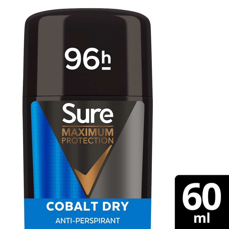 Sure Men Maximum Protection  Cobalt Dry Odour Control 96h  Antiperspirant Deodorant Invisible Cream 60ml