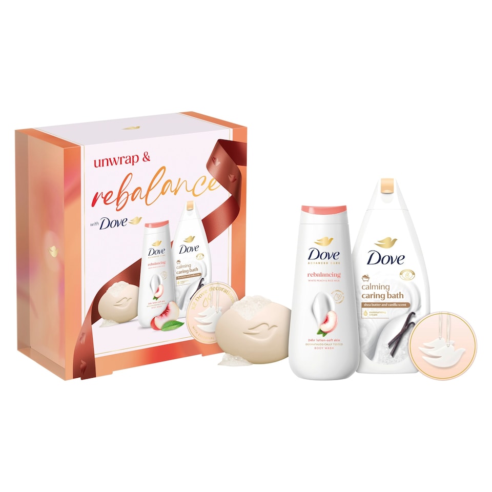 Dove Unwrap & Rebalance with Scented Decorations Gift Set