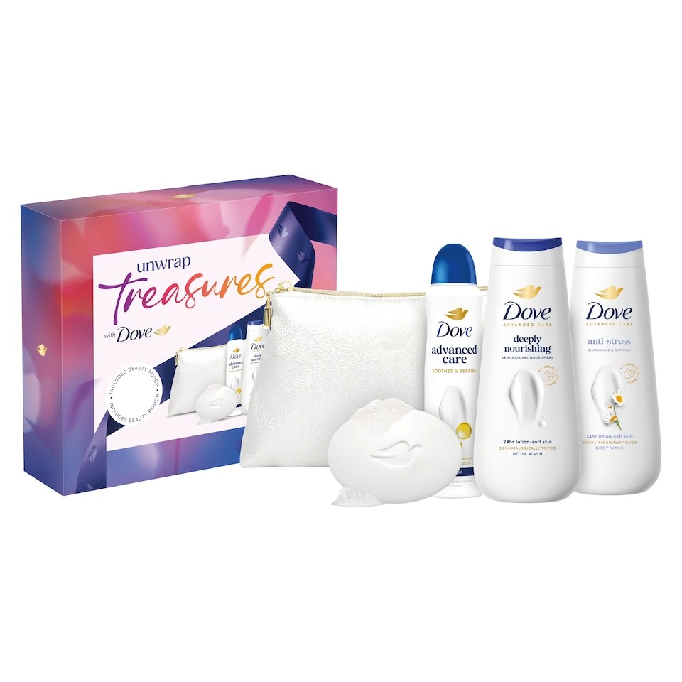 Dove Treasures Collection with Beauty Pouch Gift Set