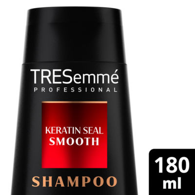 TRESemme Keratin Seal Smooth Shampoo gently cleanses without drying, salon-grade hair care 180 ml