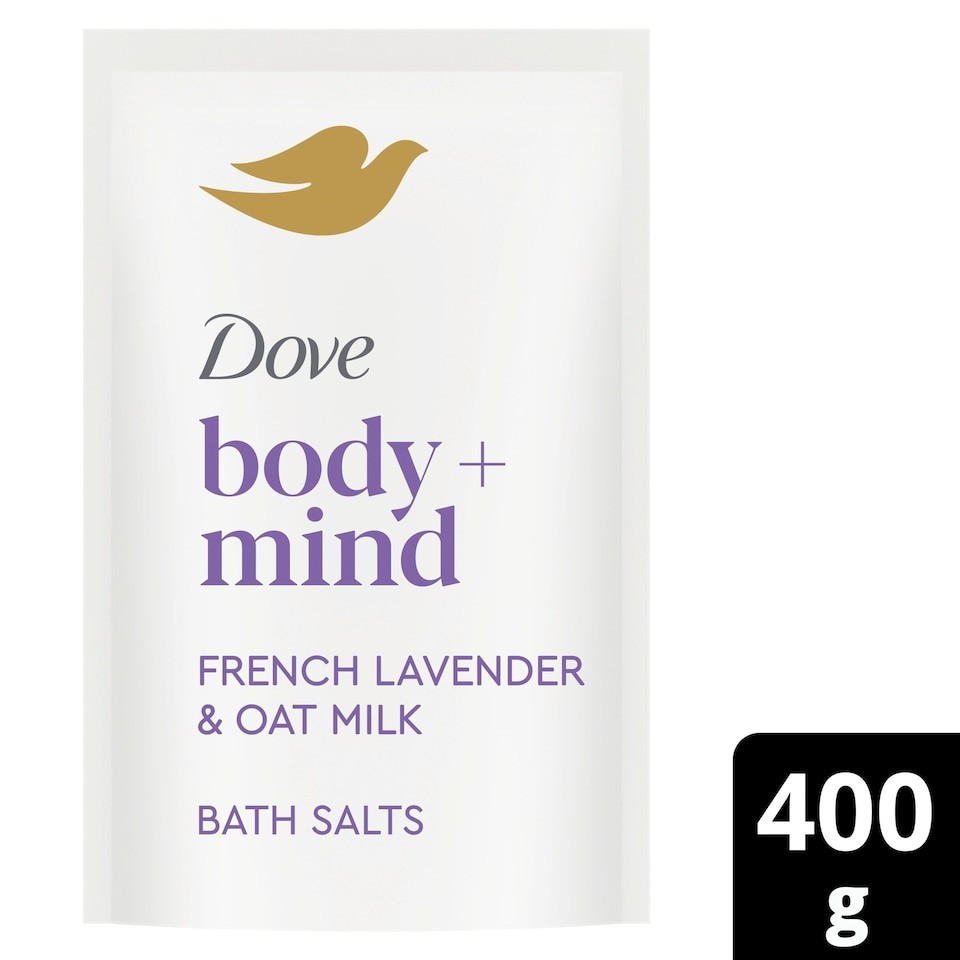 Dove Body + Mind French Lavender & Oat Milk Bath Salts 400g