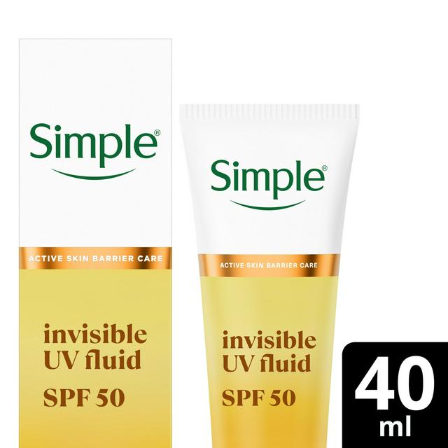 Simple 40ml Invisible UV Fluid Sunscreen with SPF 50 Sun Protection