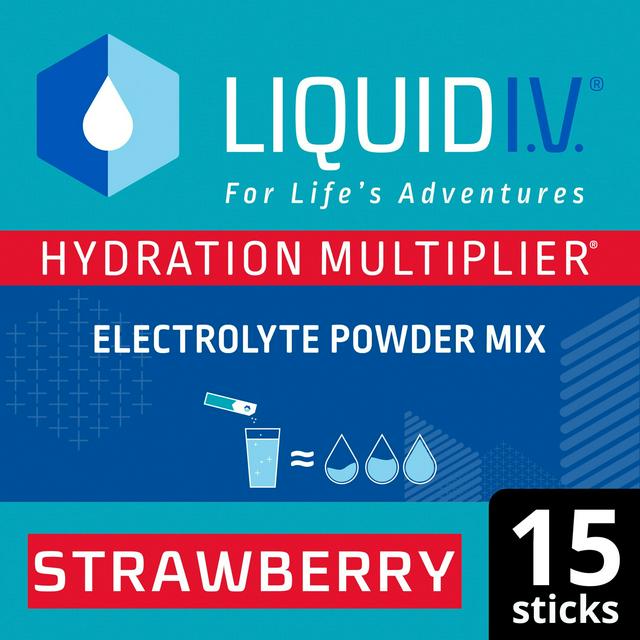 Liquid IV Electrolyte Powder Mix Food Supplement Strawberry Sachets x15