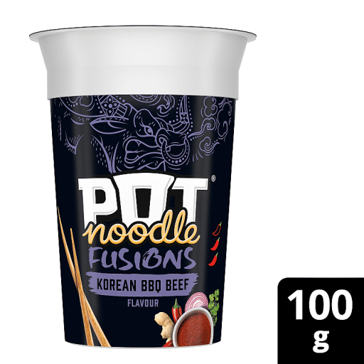 Pot Noodle Fusions Instant Snack Korean BBQ Beef 100 g