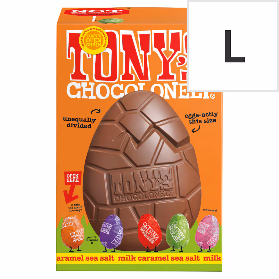 Tony's Chocolonely Milk Caramel Sea Salt Easter Egg 242g