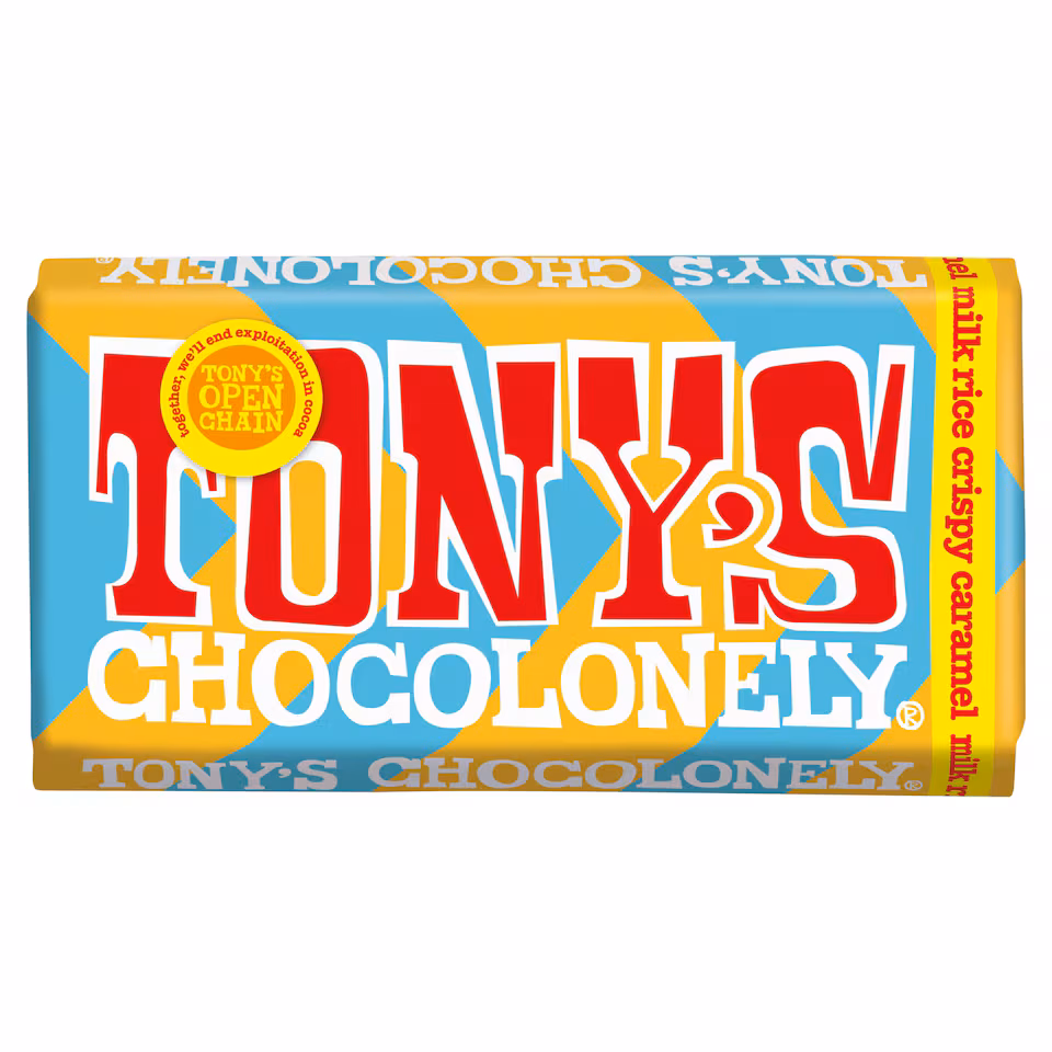 Tonys Chocolonely Milk Chocolate Rice Crisp Caramel 180g