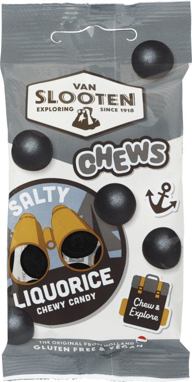 Chews Salty Licorice 60g Van Slooten