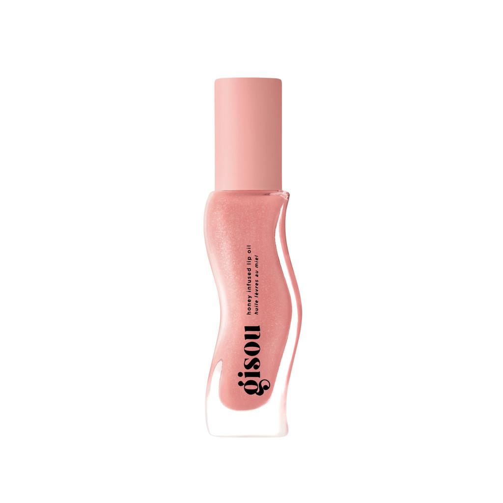 Gisou Honey Infused Lip Oil Nude pink with golden shimmer