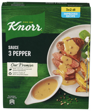 Knorr 3 Pepper Saus 3pk 3x32g
