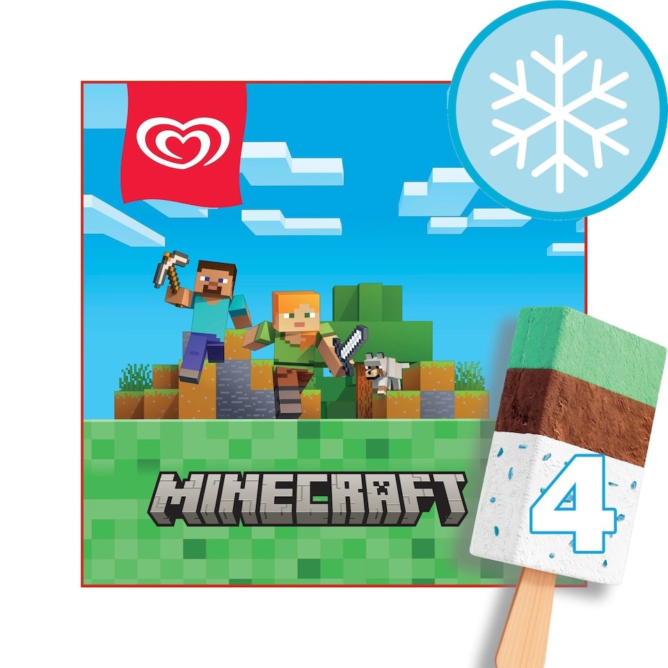 ALGIDA MINECRAFT ICE CREAM SELECTION 4 x 75 ml