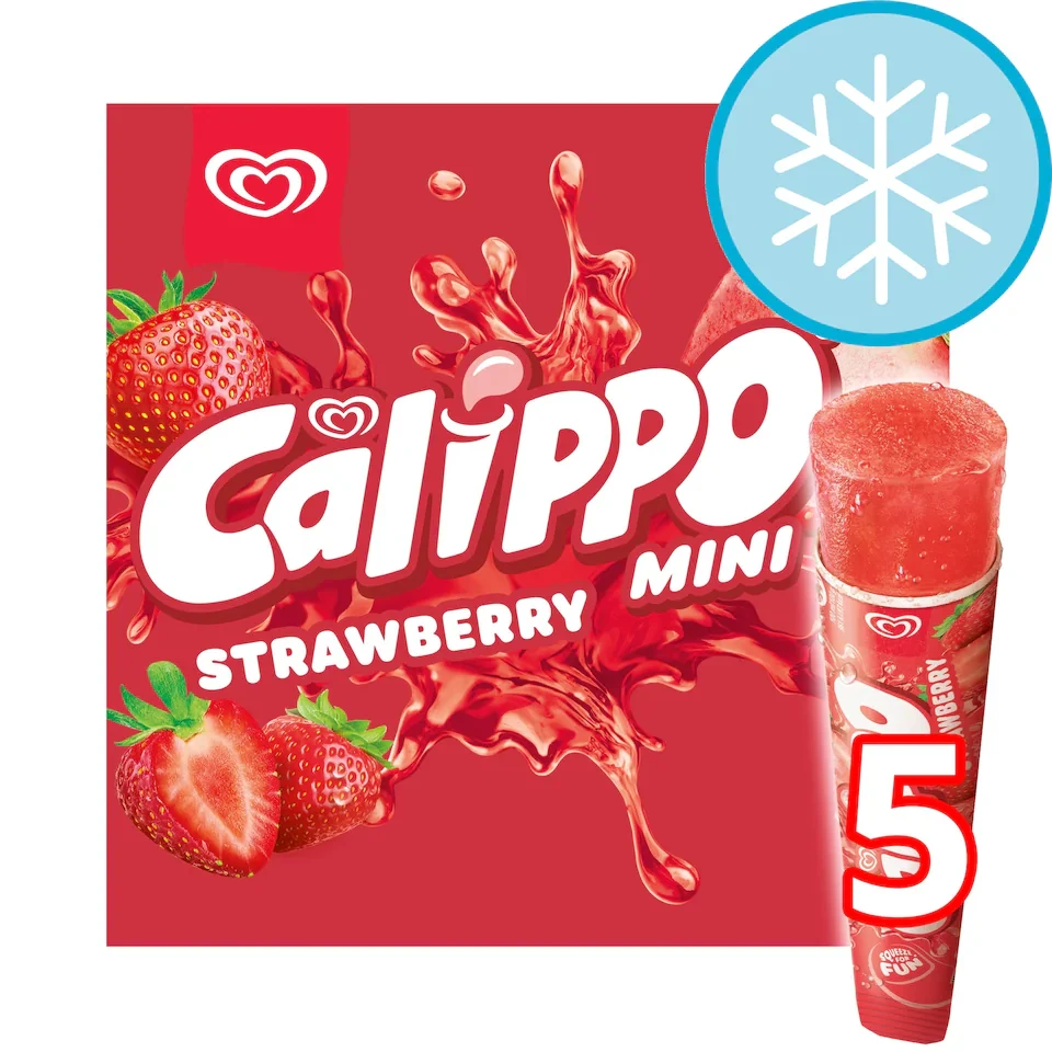 Calippo Strawberry Ice Lollies 5x80ml