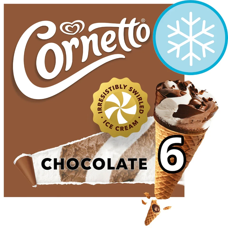 Cornetto Ice Cream Cone Chocolate 6x90ml