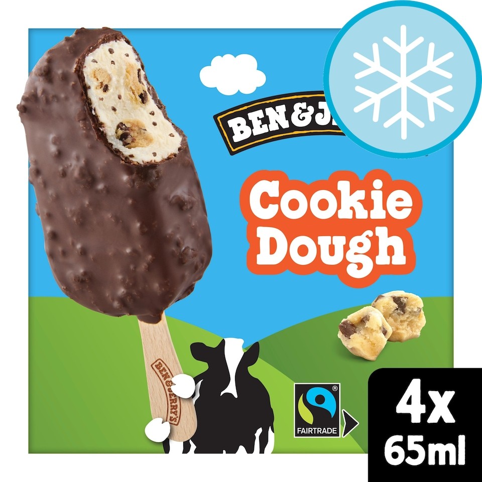 Ben & Jerry's Cookie Dough Ice Cream Sticks 4x65ml
