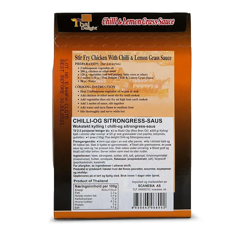 Chilli & Lemongrass sause TD 130 g