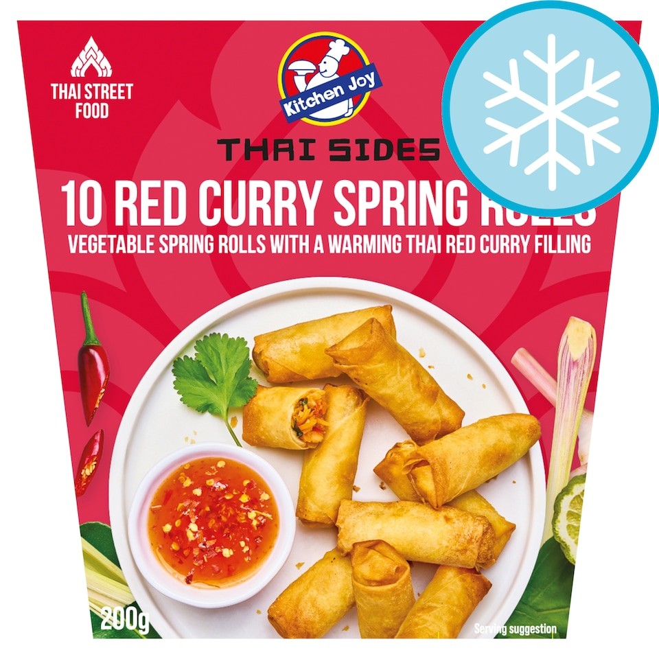 Kitchen Joy Thai Sides 10 Red Curry Spring Rolls 200g