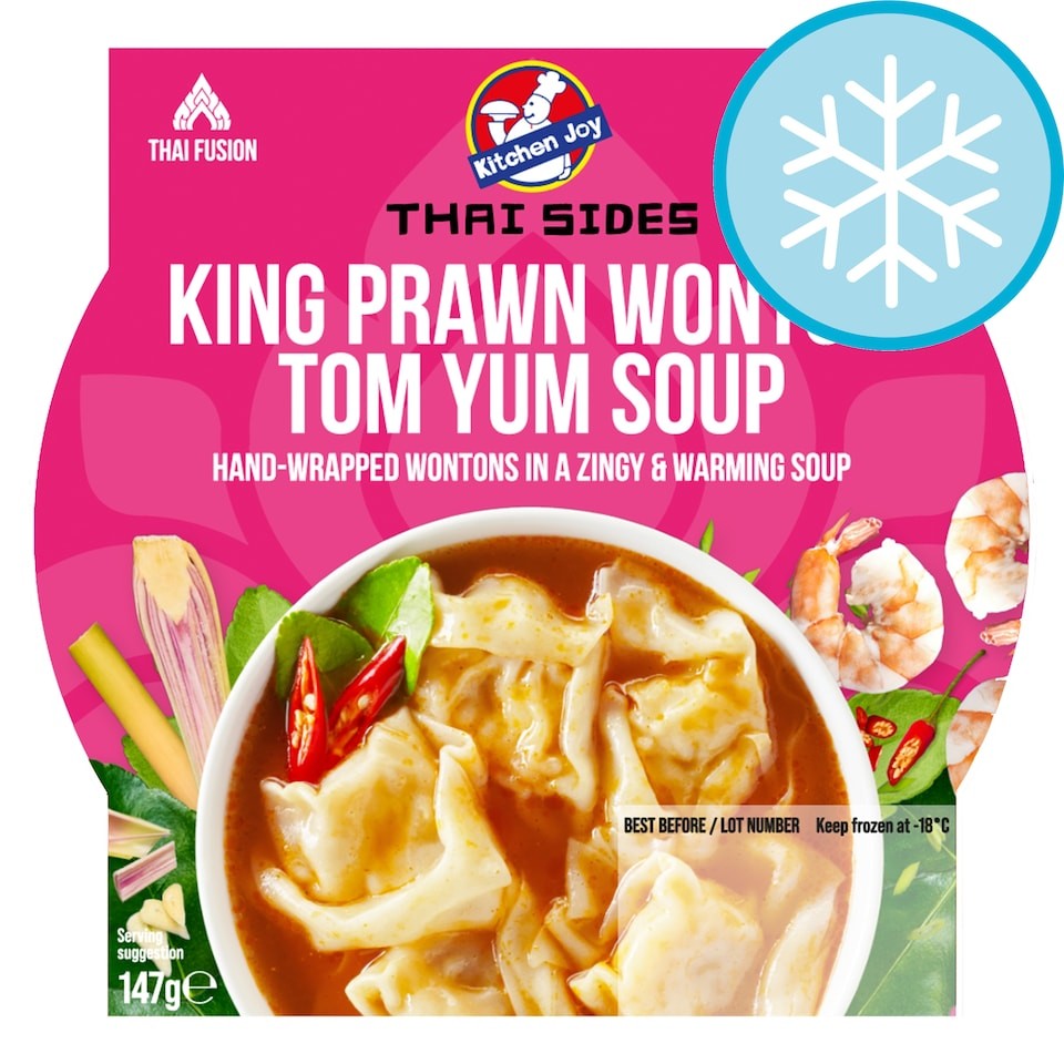 Kitchen Joy Thai Sides King Prawn Wonton Tom Yum Soup 147g
