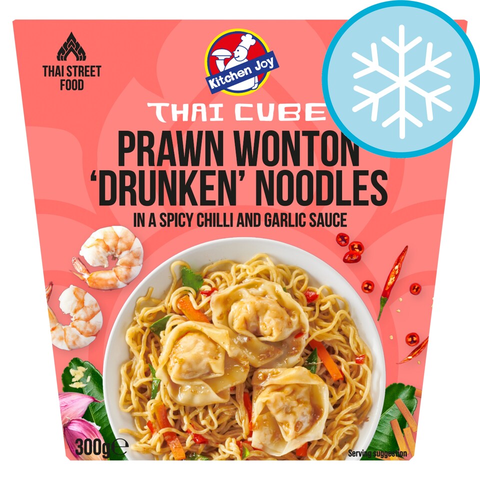 Kitchen Joy Thai Cube Prawn Wonton Drunken Noodles 300g