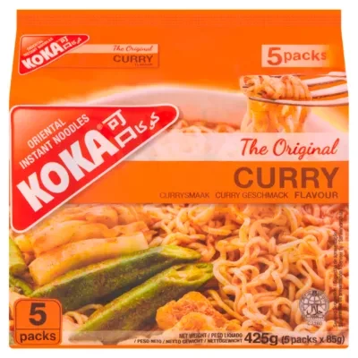 Koka The Original Curry Flavour Oriental Instant Noodles 5 x 85g (425g)