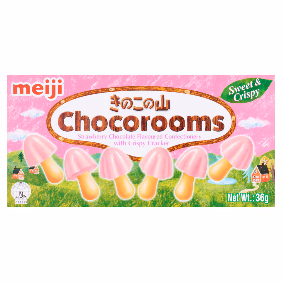 Meiji Chocorooms Strawberry Chocolate Flavoured 36G