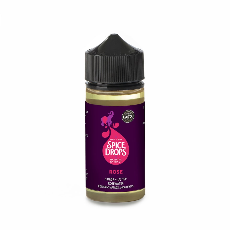 Spice Drops Rose Food Flavouring 100ml – Liquid Flavouring for Baking, Drinks & Desserts