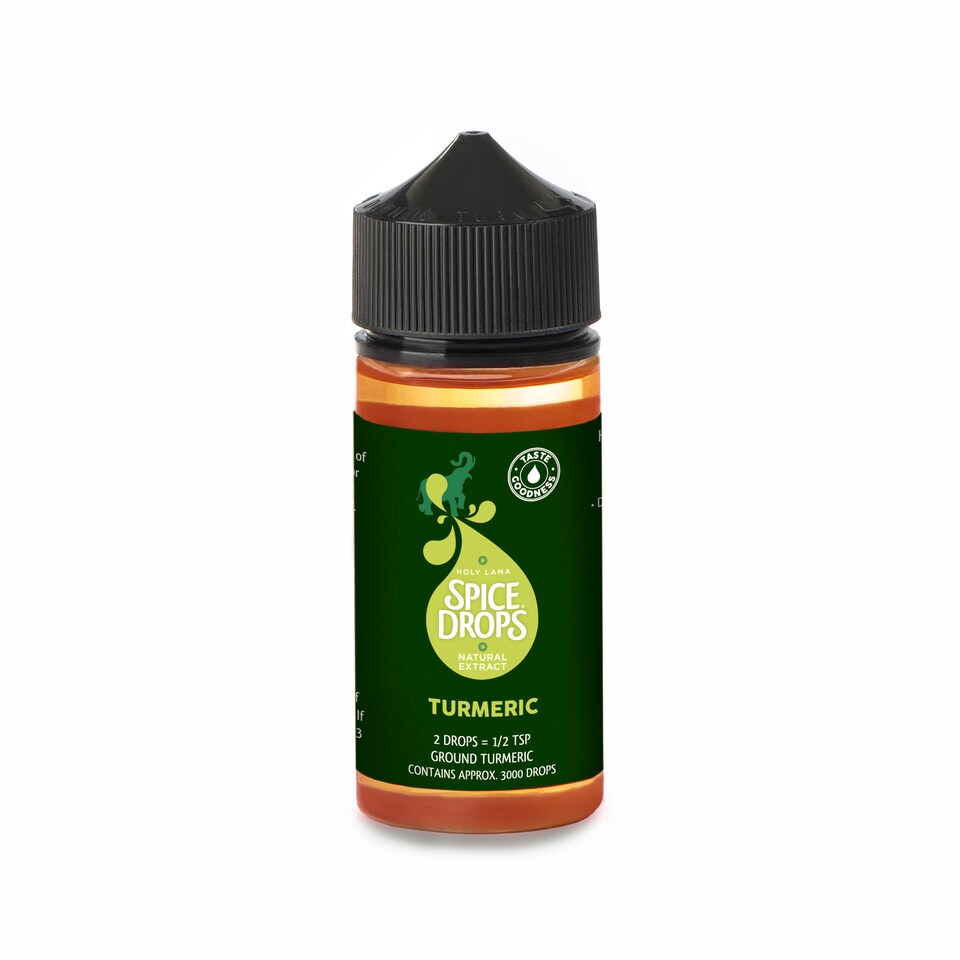 Spice Drops Turmeric Food Flavouring 100ml – Liquid Flavouring for Cooking, Drinks & Recipes
