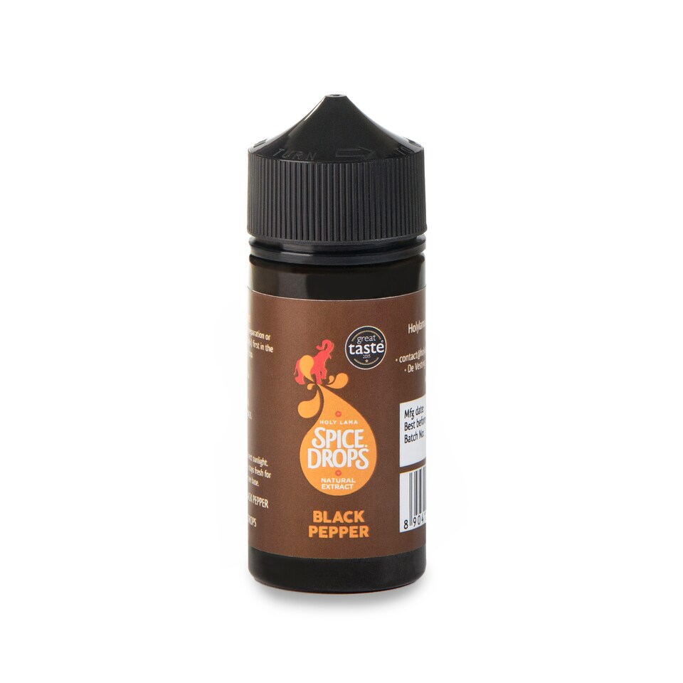 Spice Drops Black Pepper Food Flavouring 100ml – Liquid Flavouring for Cooking, Sauces & Recipes