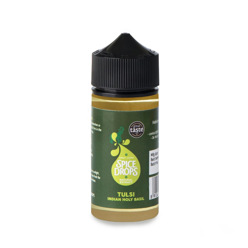 Spice Drops Tulsi (Holy Basil) Natural Extract 100ml – Concentrated Seasoning for Herbal Tea, Cooking & Drinks