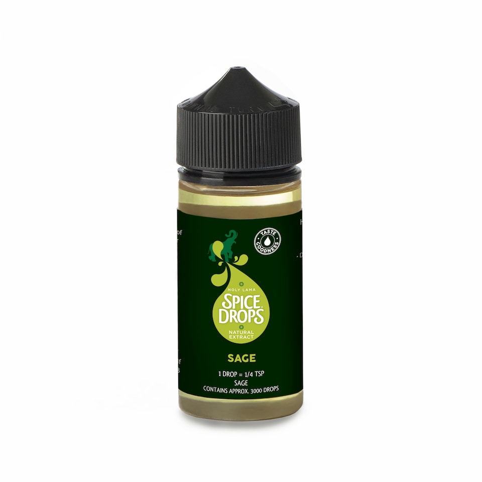 Spice Drops Sage Food Flavouring 100ml – Liquid Flavouring for Cooking, Sauces & Recipes