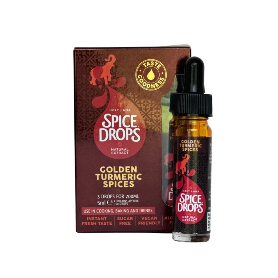 Spice Drops Golden Turmeric Spice Natural Extract 5ml – Concentrated Flavoring for Cooking, Rice, Drinks & Baking