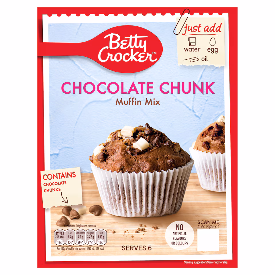 Betty Crocker Chocolate Chunk Muffin Mix 335G