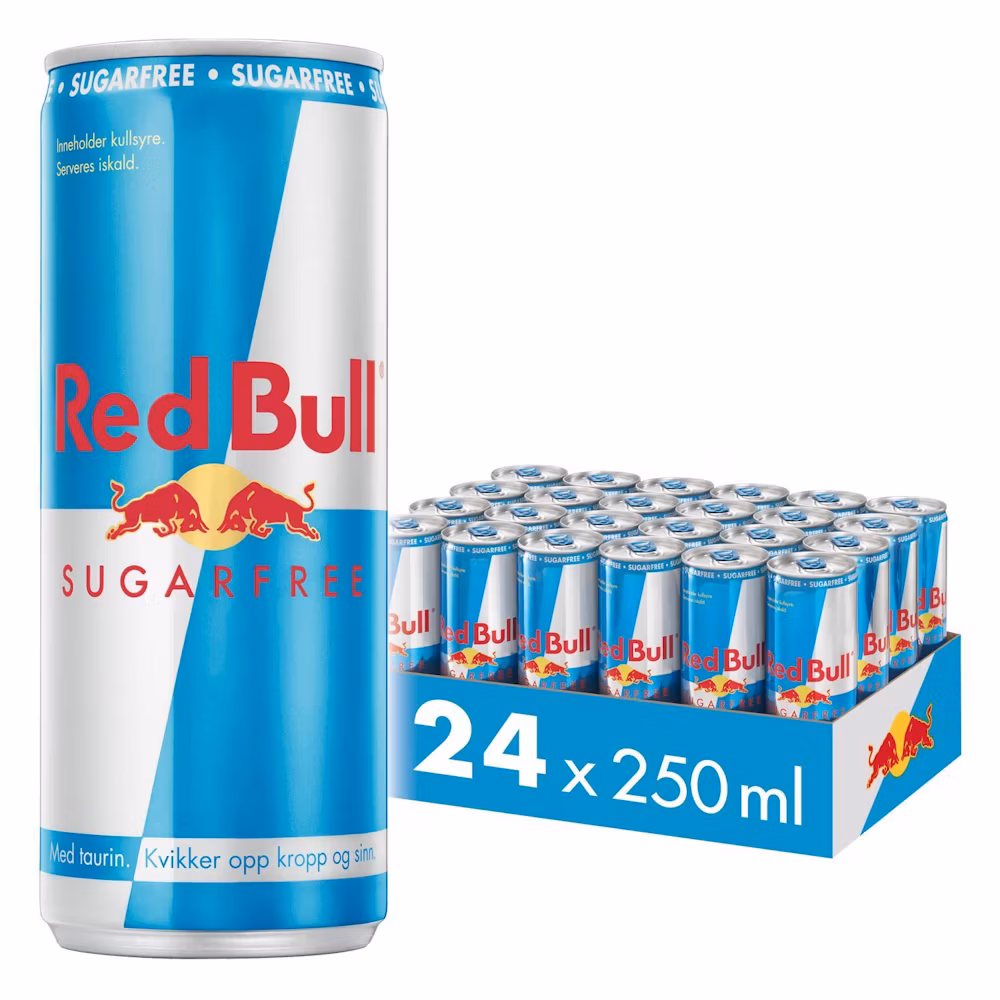 Red Bull Energidrikk Sukkerfri 24x250ml, 6 l